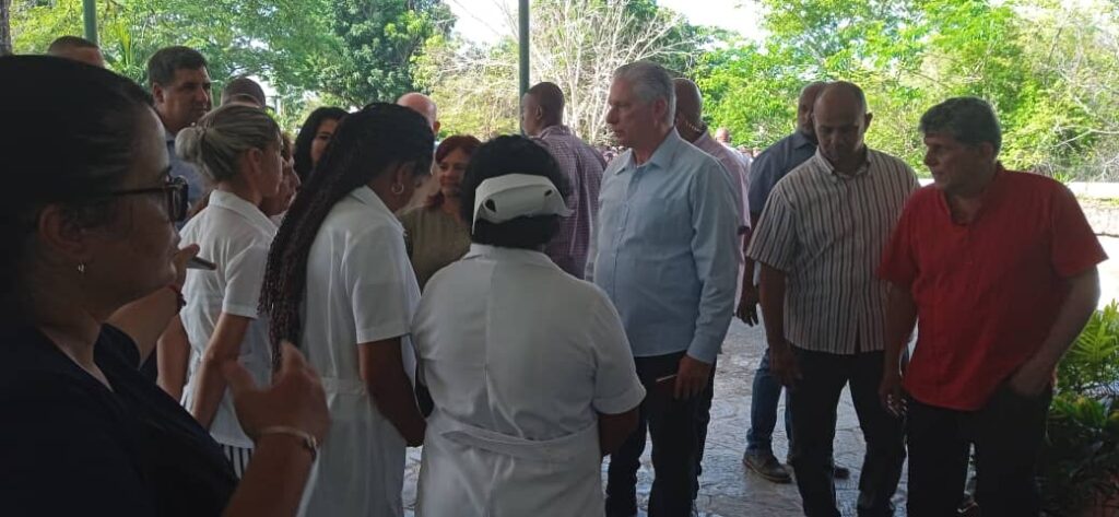 Díaz-Canel en Balneario de San Diego de los Baños.