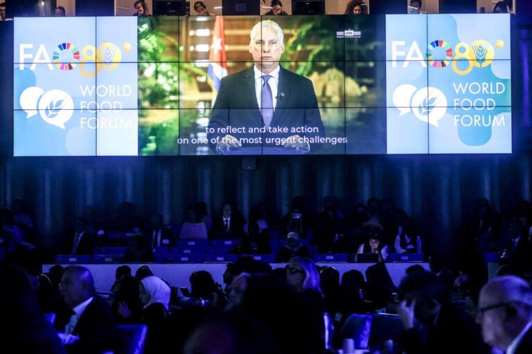 Presidente cubano denuncia en la FAO impacto del bloqueo
